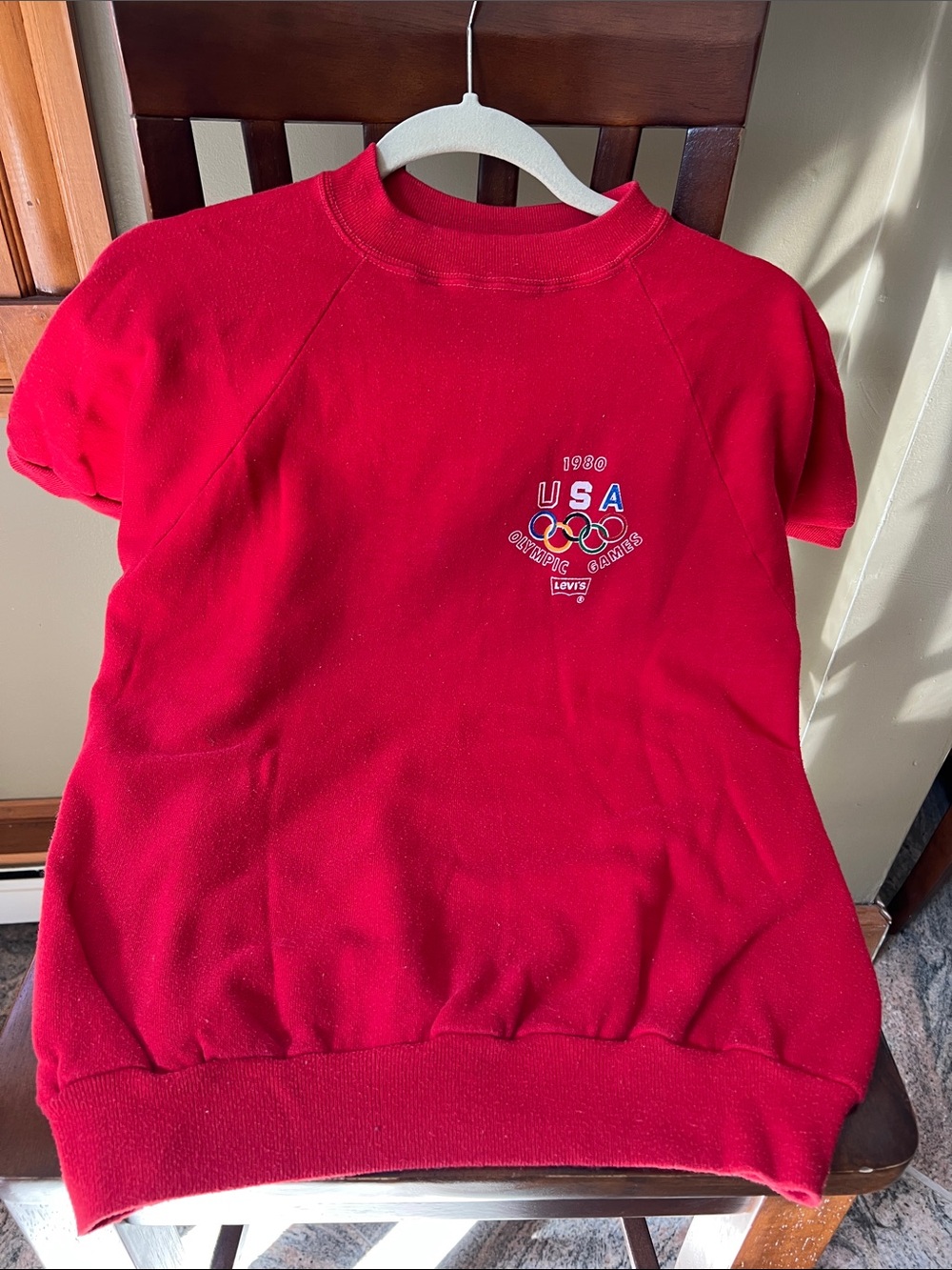 Levi's 1980 Red USA Olympic Crewneck Short-Sleeve Sweatshirt Unisex Medium